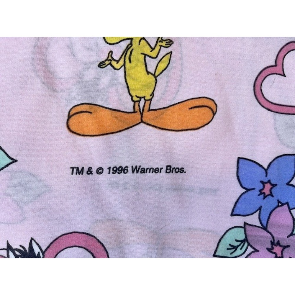 Rare find,Vintage Pink Tweety Bird Twin Sheet Set, 1996 Warner Bros, The Bibb Co - Picture 4 of 7